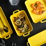 Двойная выпечка для выпечки керамика сыр запеченная рисовая тарелка блюдо блюдо блюдо для блюда специальная творческая овощная блюдо домашнее гриль миска