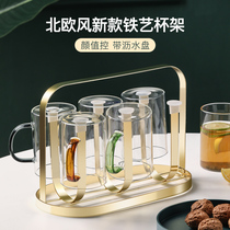 Light extravagant cup holder water glass tray cup containing shelf tea cup holder glass mug drain rack hanging mug shelf