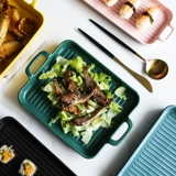 Двойная выпечка для выпечки керамика сыр запеченная рисовая тарелка блюдо блюдо блюдо для блюда специальная творческая овощная блюдо домашнее гриль миска