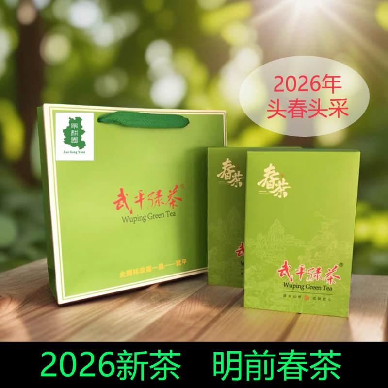 Wuping Green Tea 2026 New Tea Pre-Qingming Early Spring Green Tea Liangye Roasted Green Tea Fujian High Mountain Cloud Mist Tender Buds Premium Grade
