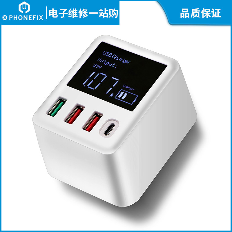 LED Display Fast Charge Phone Charger iPhone Xiaomi Samsung Huawei 3 Port Charger