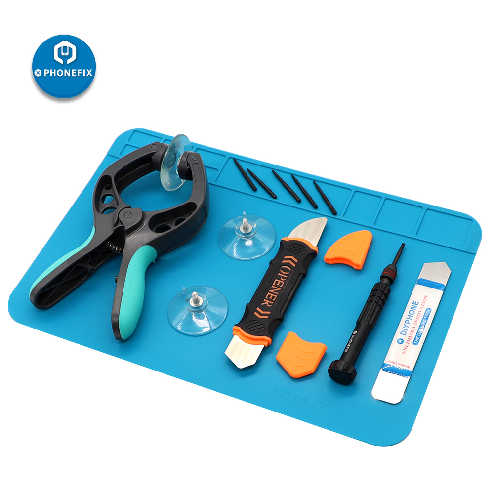 Mobile phone maintenance toolkit silicone pad workbench insulation pad sucker skirt screwdriver set 13 sets