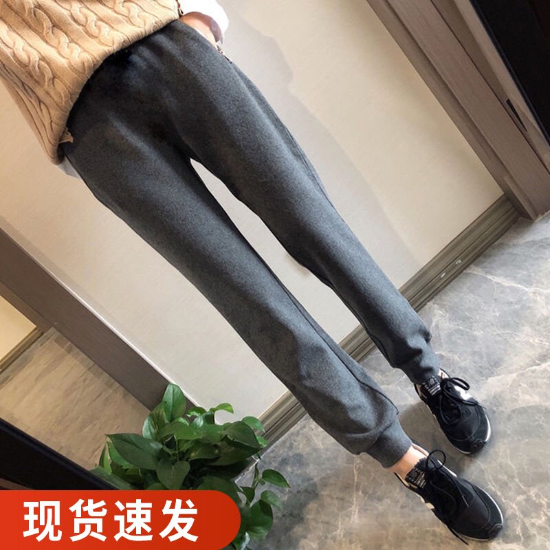 Pregnant women's pants dress spring and autumn wear spring autumn and winter fashion belly pants early bearing ease and plug