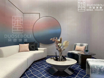 Color gradient Changhong art glass screen Water ripple tempered sandwich art glass Stainless steel partition Light luxury