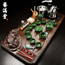 Fully automatic tea set set home kung fu tea tray solid wood integrated induction cooker tea table simple living room Tea Sea