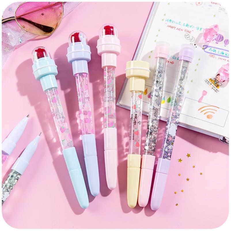 Bubble blowing roller seal pen teenage girl gift prize net red big red trembling with the same amount of pentagram gift students