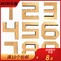 Childrens cardboard toys numbers and letters kindergarten handmade carton assembly production Graffiti six one stage decoration dress up