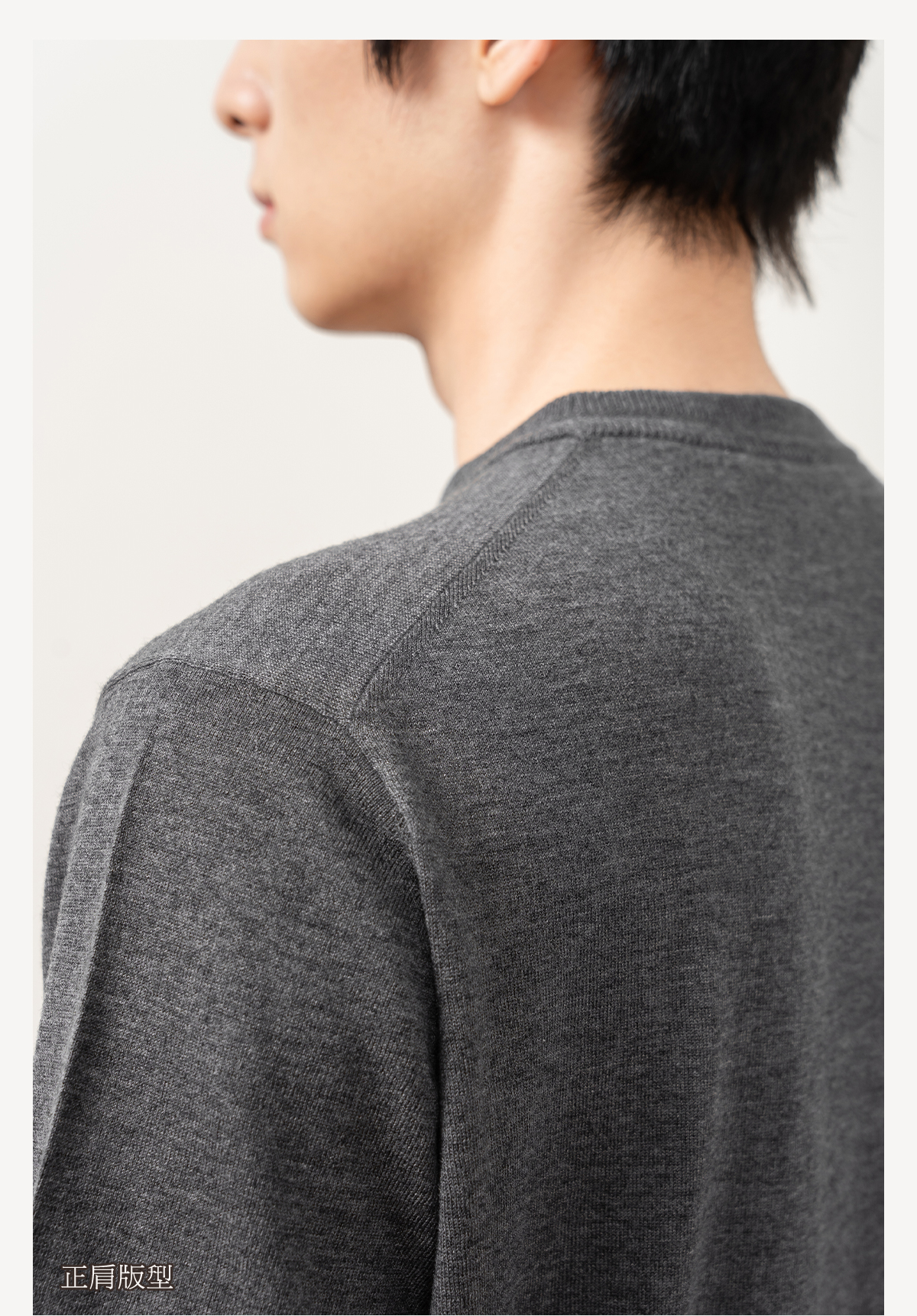 【ジャカードカラー】アーバンレトロ/ウール混ニット半袖 - Tシャツ メンズ - その他の素材 グレー