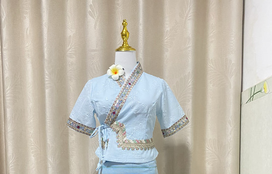 New Yunnan Xishuangbanna Dai Ethnic Clothing for Women, Short-Sleeved Traditional High-End Performance Workwear, Dai Clothing for Travel and Photography