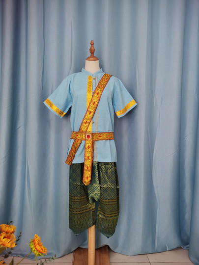 Таиланд Xishuangbanna стиль тайский мужской водный брызги фестиваль танцевальная этническая одежда для выступлений хлопок и лен костюм для взрослых