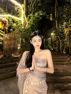 网红同款西双版纳傣族民族服装表演服影楼艺术写真拍照带胸垫款