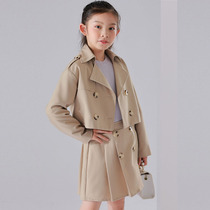 Girls windbreaker two-piece set 2021 new suit pleated skirt in the big boy English style spring and autumn childrens foreign style