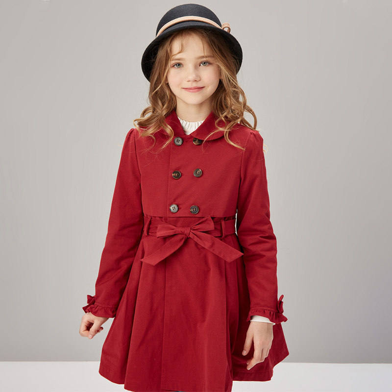 Girls' windbreaker 2022 new spring middle-aged children's spring and autumn coat children's Korean version of the spring dress princess British style