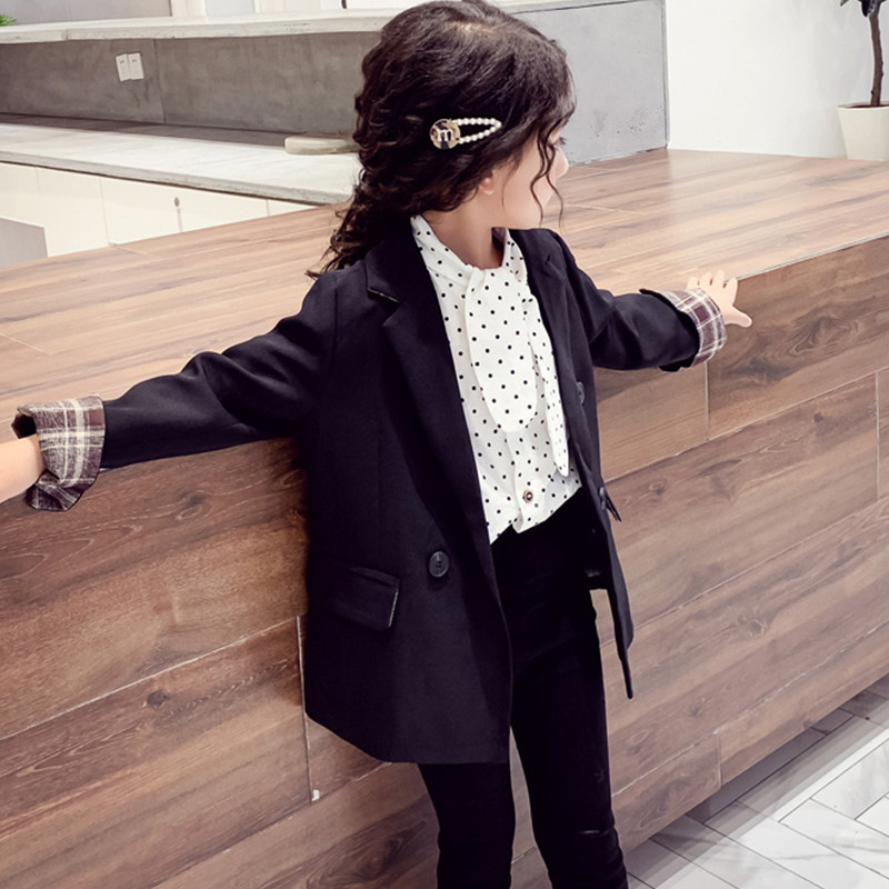 Girls' suit jacket spring style 2022 new children's spring and autumn small suit casual middle-aged children's Western style college trend