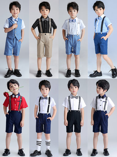 Boys' Formal Wear, Children's Suit Set, Flower Boy Summer Suit, Boys' Host Suit, Formal Wear, Runway Performance Costume