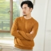 Áo len nam cổ tròn áo thun rộng kích thước 2020 mùa xuân và mùa thu đan chạm đáy áo len cashmere giản dị - Áo len Cashmere