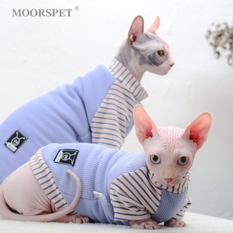 MOMO Net red kitty clothes autumn winter plus suede German no hairy cat clothes Inshort Huffg T-shirt Pet clothing