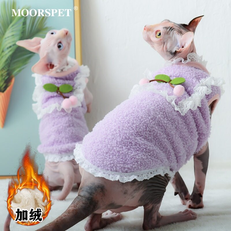 MOMO pet cat clothes autumn and winter plush warm small vest kitten sleeveless vest dwarf hairless cat clothes