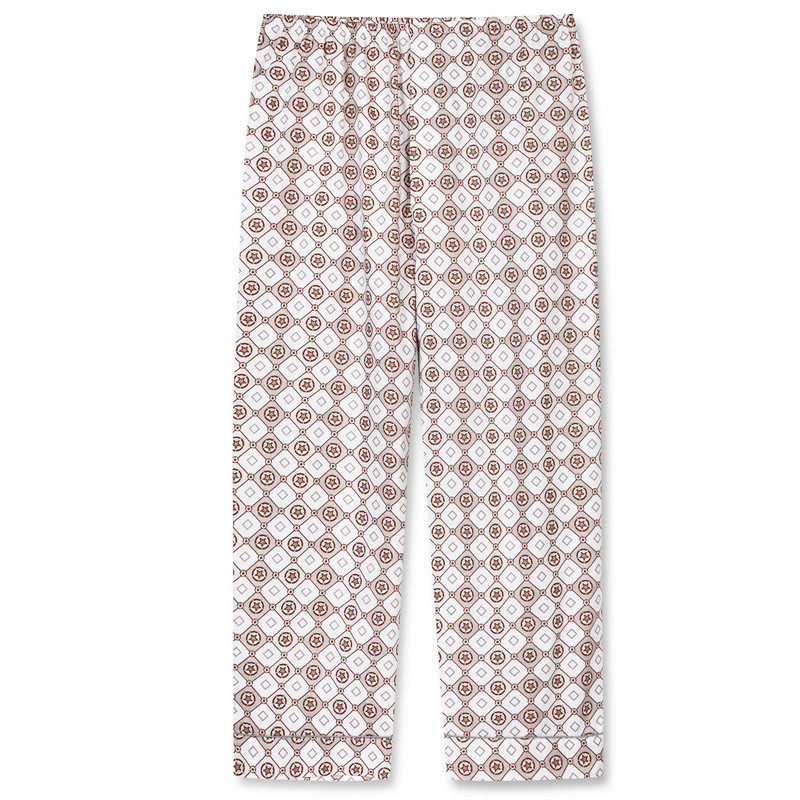 Summer book cotton men's long pajama pants plus size loose cotton middle-aged and elderly home pants breathable plus fattening pajama pants