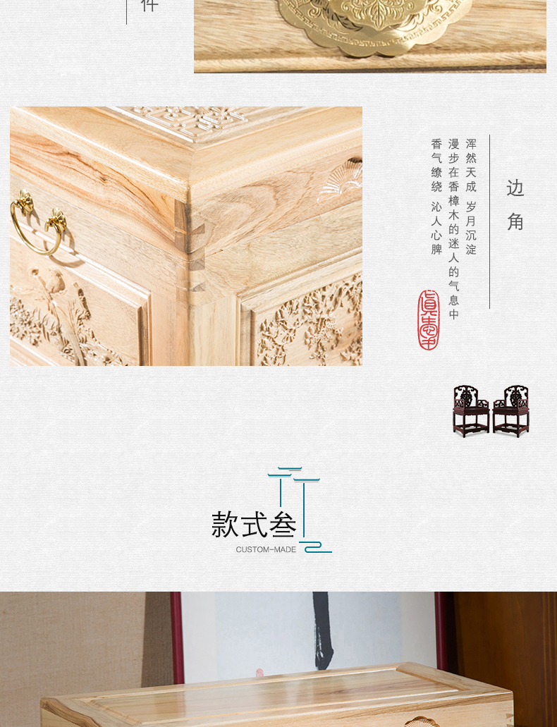 Long não gỗ hộp đầy đủ hộp lưu trữ gỗ sồi của hồi môn hộp lưu trữ hộp thư pháp và hộp sưu tập tranh hộp cổ - Cái hộp thùng gỗ sồi 100 lít