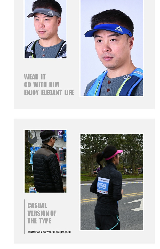 Ngoài trời trống đầu mũ xuyên quốc gia chạy marathon chạy mũ mặt trời mũ visor mũ thể thao quần vợt nhanh khô siêu nhẹ - Mũ thể thao nón kết nam hàng hiệu