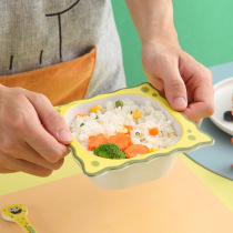 Spongebob Squarepants eating childrens cartoon tableware set anti-fall divided plate bowl cup spoon environmentally friendly bamboo fiber anti-scalding