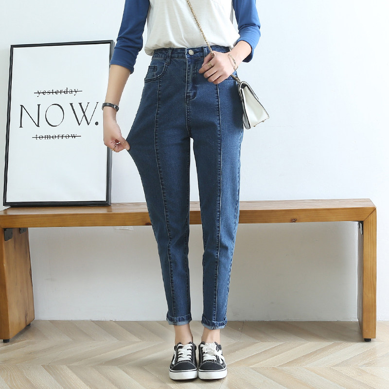 High waist plus fat plus size jeans women stretch thin and fat MM200 pounds fat girls wear age-reducing pants