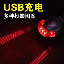 External infrared night LED light strong light bicycle laser tail light projection circular fluorescent electric warning light