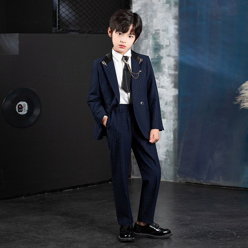 Children's suits suit autumn winter Yinglun boy flowers children's gown gown walking show Little West suit to host costumes piano for costumes-Taobao