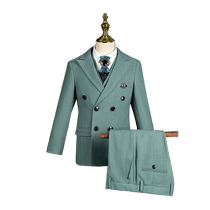 Boys suits high-end catwalk fashion clothes childrens dresses green suits host British piano performance clothes