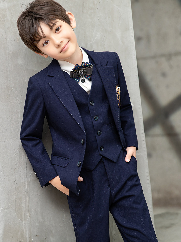 Boys' Suit Set, Stylish British-Style Small Suit, Children's Flower Boy Formal Wear, Runway Show Host, Piano Performance Outfit
