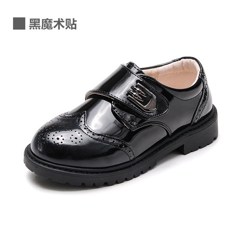 Boys' Leather Shoes 2025 New Model Performance Catwalk Shoes Suit Accessories Kidsren's Black Shoes British Style Kidsren's Shoes