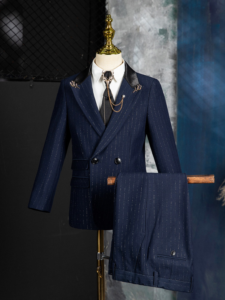 Children's Suit Set, Stylish British-Style Boys' Flower Boy Formal Wear, Runway Show Small Suit, Host Outfit, Piano Performance Attire