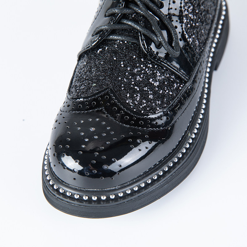 Boys' Leather Shoes 2025 New Model Children's Runway Suit Performance Black Shoes Accessories Gold British Casual Shoes Trendy