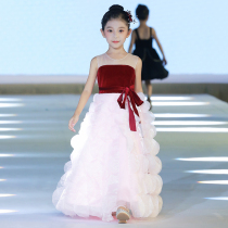  Childrens dress princess dress girls 2021 new Western style little girl catwalk evening dress high-end host performance suit