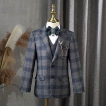 Childrens suit suit 2021 new autumn flower boy dress English style host suit piano performance