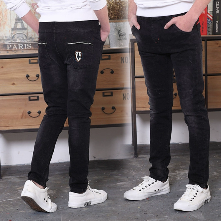 Quần jeans bé trai quần dài trẻ em cộng với nhung dày mùa đông Hàn Quốc 2018 mới quần lọt khe quần áo trẻ con