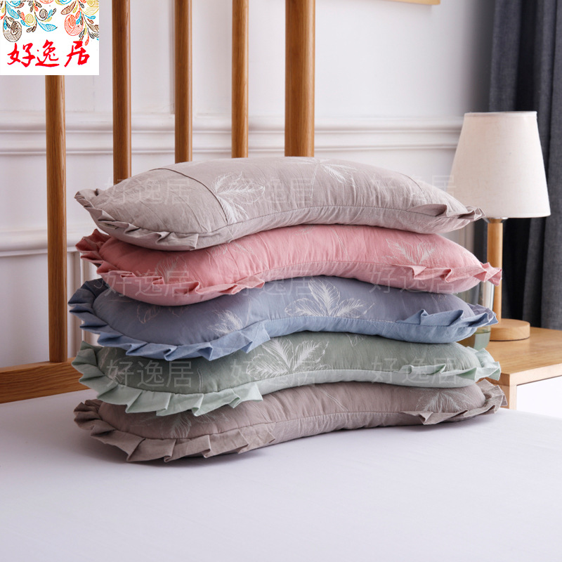 New products All cotton Korean version lunar crescent Buckwheat Shell Finished Pillow Pillow Core Pillow Inner Pillowcase Liner Single Sleeve Removable Wash
