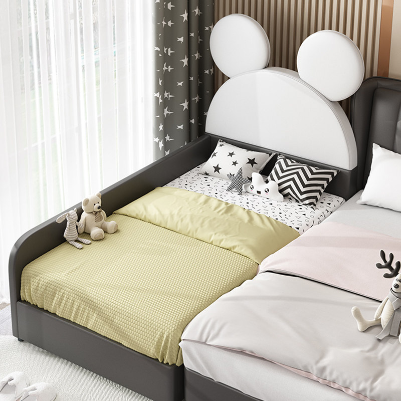 Kids bed linen people bed boys girls cartoon bedside bed solid wood extra wide bed small bed with guardrail baby splicing king bed