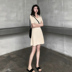 Xuân 2019 Phụ nữ đầm nữ phiên bản Hàn Quốc của cổ áo polo Váy dệt kim ngắn tay Slim eo cao khí chất váy nữ - Váy eo cao đầm đắp chéo cột eo Váy eo cao