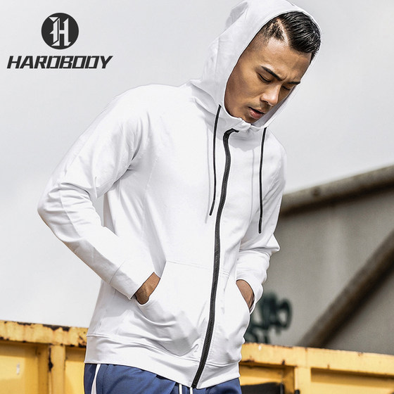 HARDBODY sports jacket men's spring and autumn casual trend hooded long-sleeved sweater fitness clothes training running tops