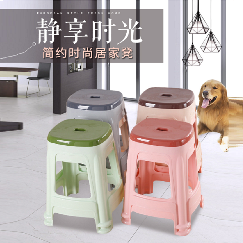 Stools Household adults strong small stools stackable plastic benches thickened durable cooked plastic chairs Food stall stools