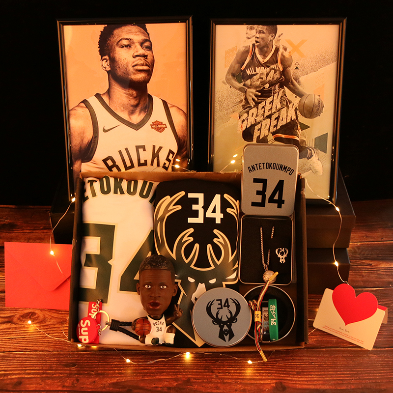 Adetokumbo Alphabet Brother 34 jersey T basketball bracelet doll poster short sleeve male deer team star handout 