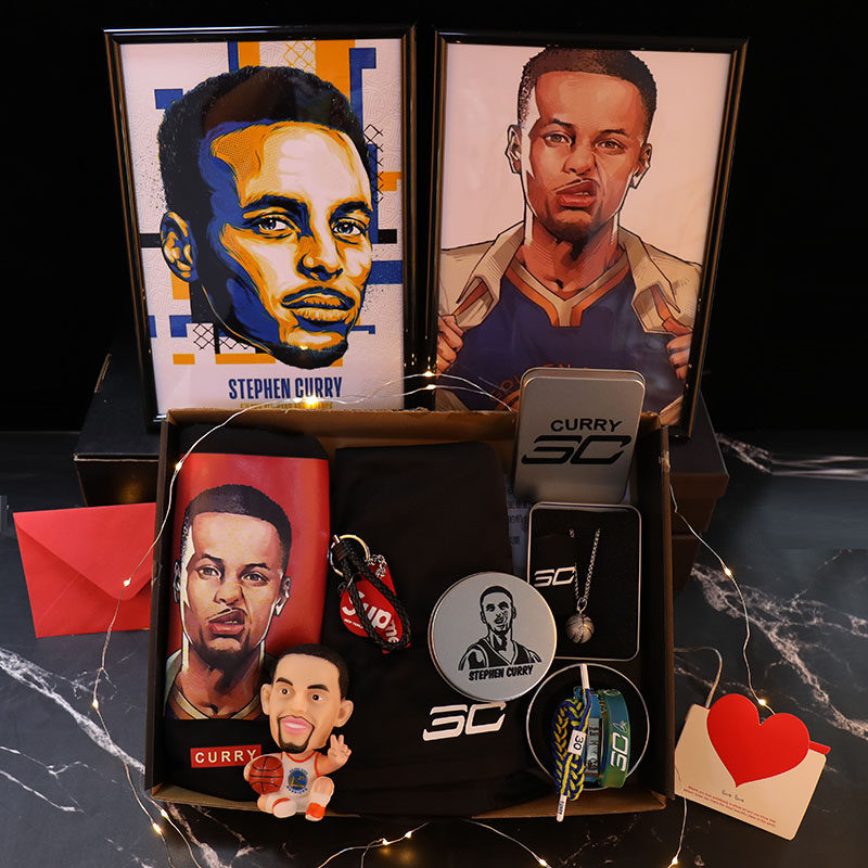 Stephen Curry hand-run T-shirt short sleeve sports handout ring gift box necropolis Birthday Gift Man Doll