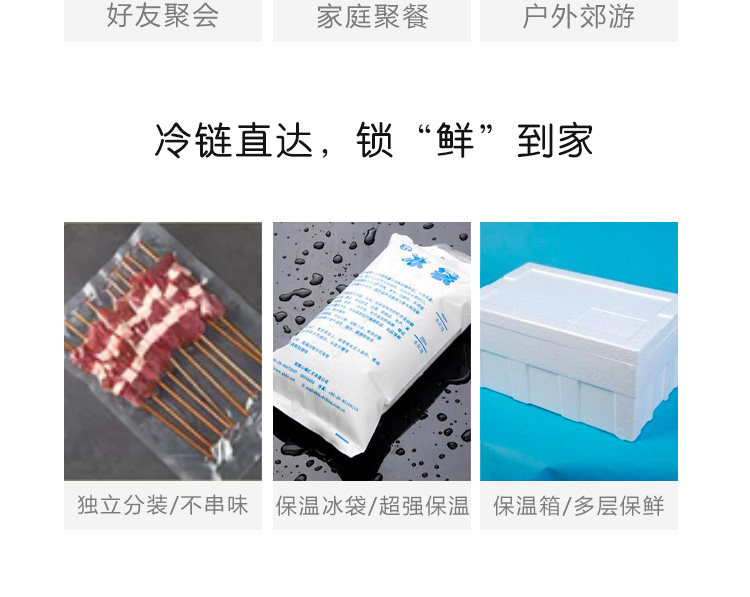 西贝莜面村 牛羊肉烤串组合 140串 1130g 图12