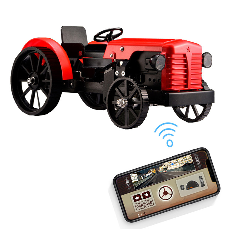 Saturn culture tractor metal assembly model APP remote control alloy car model mechanical assembly for boys toys