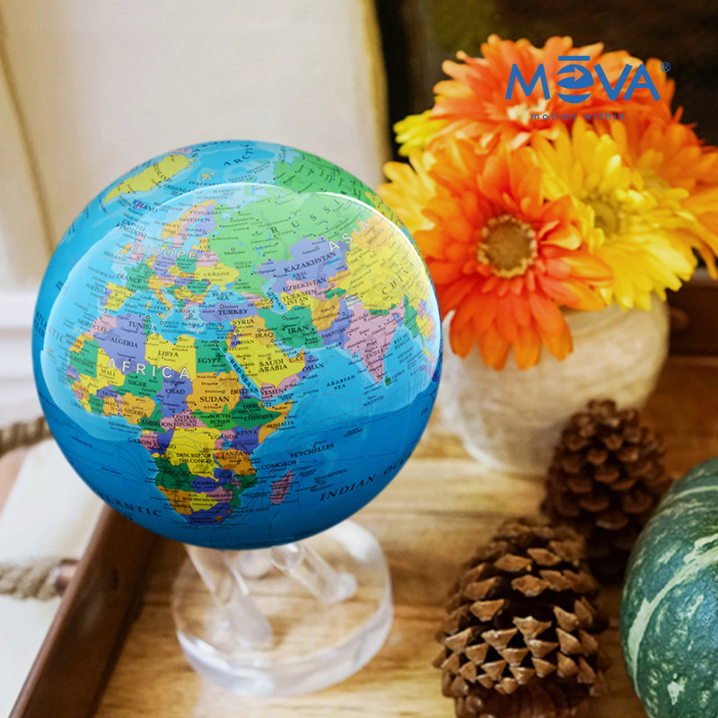 American mova light energy self-rotating earth magnetic levitation globe study office decoration authentic Chinese blue English