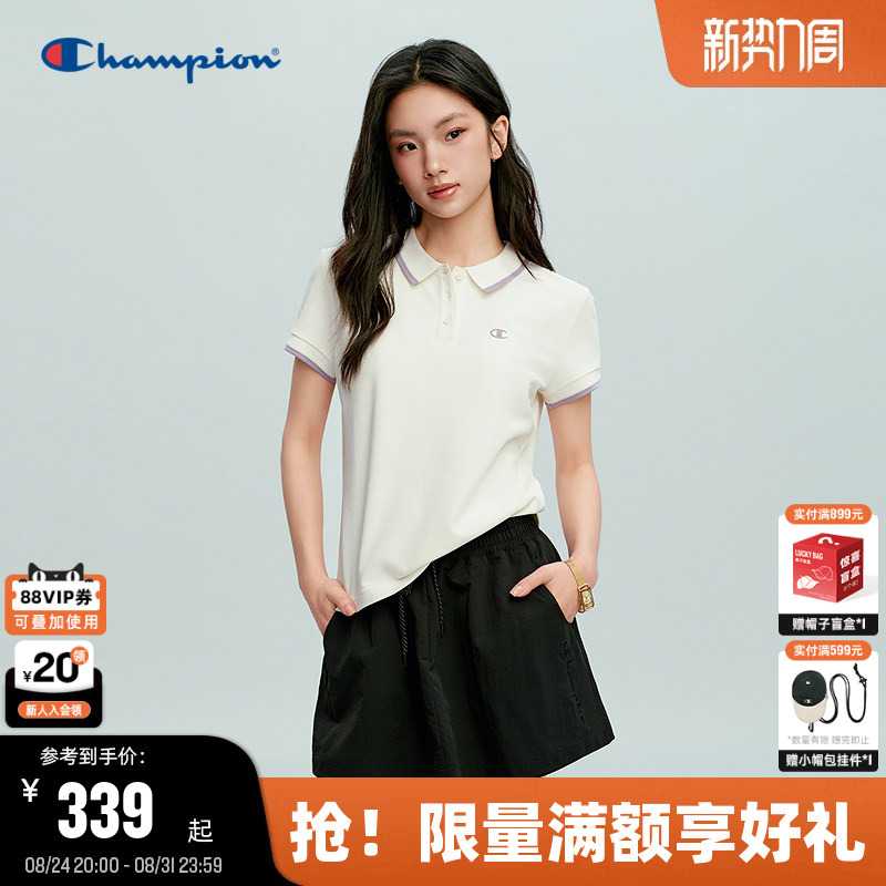 Champion Short-Sleeved Polo Shirt for Women 26 Summer New Style Pure Cotton Casual Lapel T-Shirt with a Simple and Trendy Style
