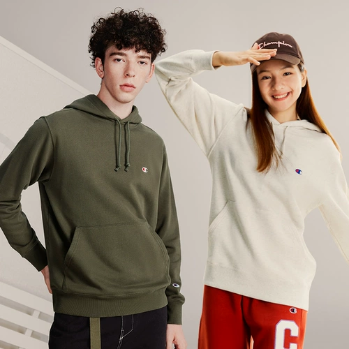 [Тот же стиль Wang Junkai] Чемпион Чемпион Пара толстая футболка для мужчин 25 Осень Новые Женщины с капюшоном. Мода Случай 𫔮