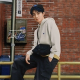 [Тот же стиль Ван Цзюнькая] Бархатная толстовка Champion для мужчин, осенне-зимняя, с капюшоном, утолщенная, с вышивкой, модный бренд для женщин